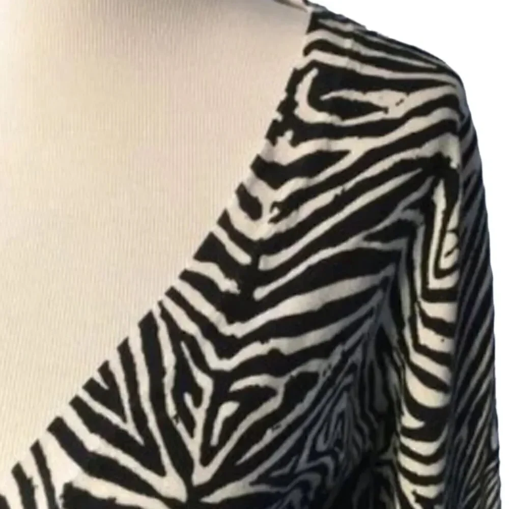 Michael Kors Zebra Print VNeck Cardigan size M